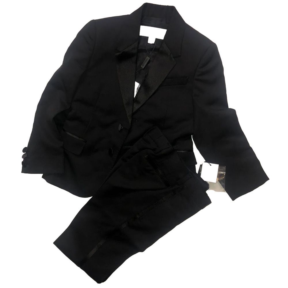 BURBERRY Children Boys Wool Black Tuxedo Suit Made in Italy New  110cm 6Y